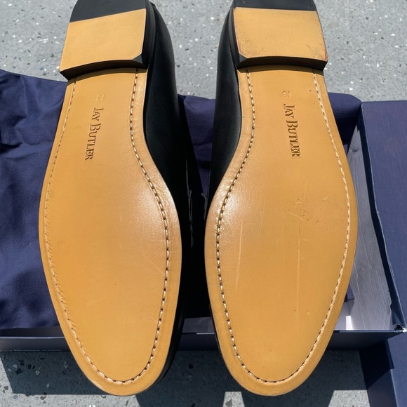 Jay Butler Black Cow Millbank SIZE 13 Gold Bit Loafers - Picture 4 of 8